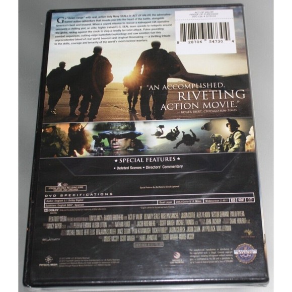 3/$15 Act of Valor (DVD) Featuring Active Duty Navy Seals GUC - Picture 2 of 2